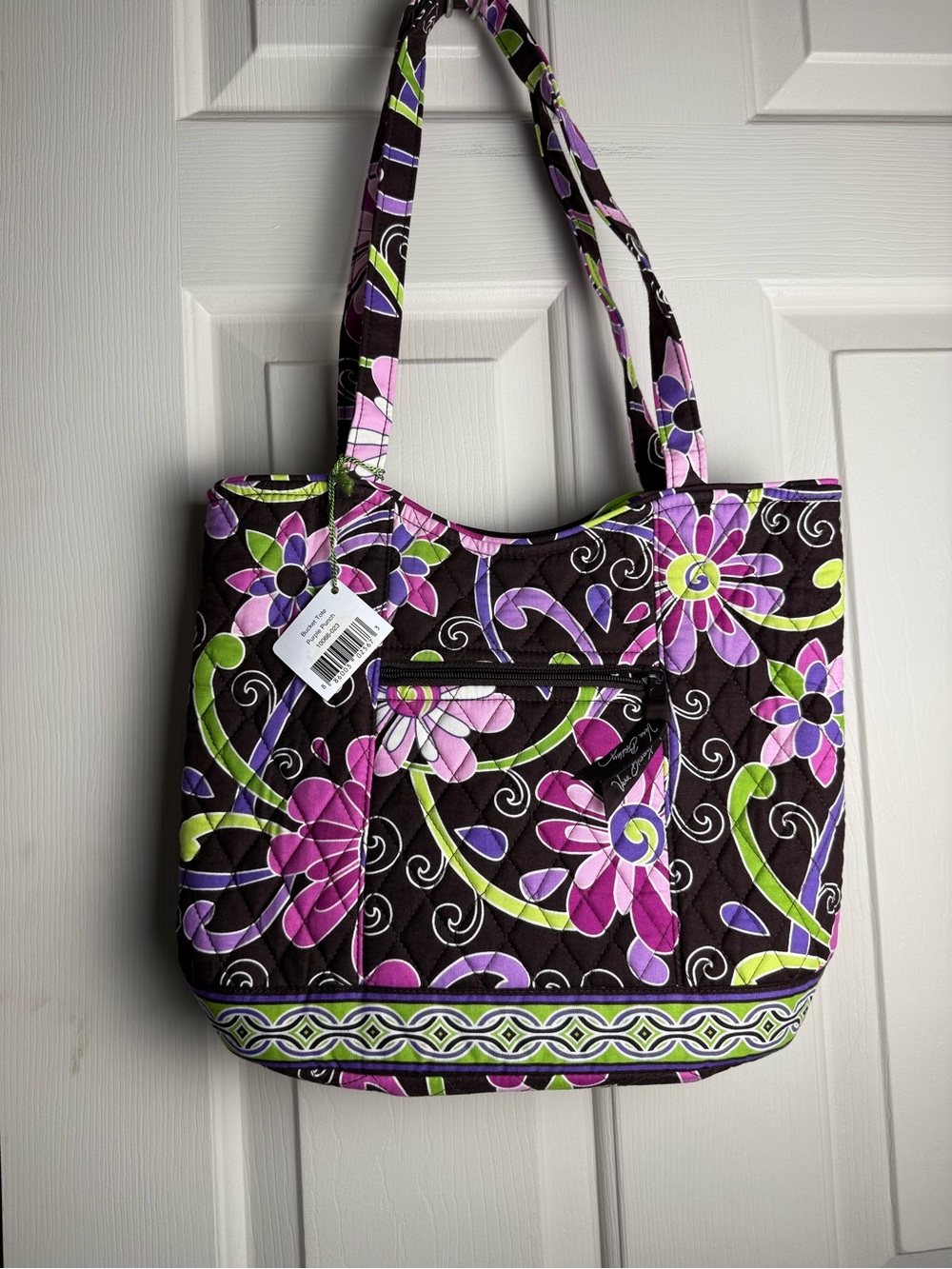 NWT Vera Bradley Purple Punch Bucket Tote Retired Pattern LAST ONE Ships In 24hr